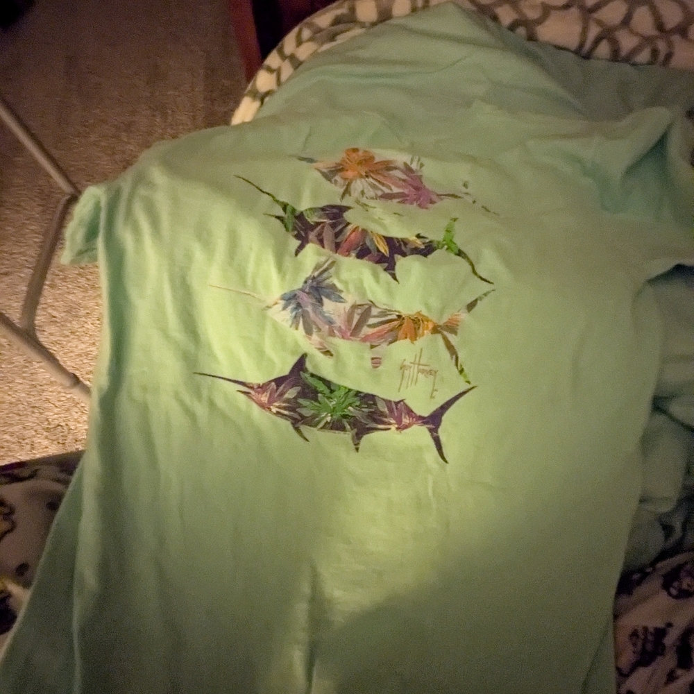 Graphic Tee with Colorful Shark Design